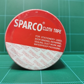 SPARCO Cloth Tape 2 Inch RED เทปผ้ากาว สีแดง ขนาด 2 นิ้ว 48มมx8หลา แลคซีน ติดสันปกรายงาน มีความทนทานสูง ติดแน่น