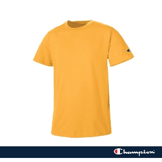 Champion ของแท้ Unisex เสื้อยืดคอกลม แขนสั้น สีเหลือง T425