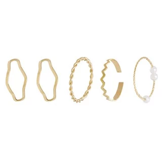 แหวนแฟชั่นสไตล์เกาหลี 5 ชิ้น / ชุดgold