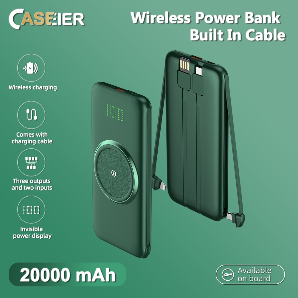 Original CASEIER 20000mAh Wireless Charger Power Bank For Xiaomi iPhone