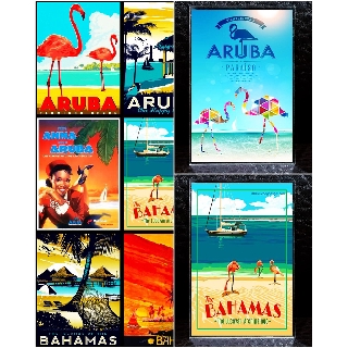 แม่เหล็กติดตู้เย็น อะครีลิค อารูบา บาฮามาส 2×3 นิ้ว Acrylic Fridge Magnet Aruba Bahamas Caribbean sea AA 2x3"