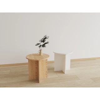 Po Furniture โต๊ะกลมมินิมอล เก้าอี้มินิมอลกลมอเนกประสงค์ ขนาด 40x40x40 cm. **สินค้าประกอบเอง**