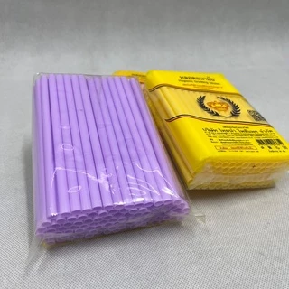 หลอดสั้น หลอดยาว อนามัย ตรามงกุฎ คละสี (1-10 ห่อ/แพ็ค)