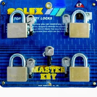 กุญแจทองเหลือง SOLEX Master Key 4ตัวชุด ขนาด 45มม.