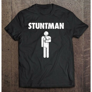 คอลูกเรือเสื้อยืดแขนสั้น พิมพ์ลาย Stuntman funny personalized 2 แฟชั่นสําหรับผู้ชายS-5XL