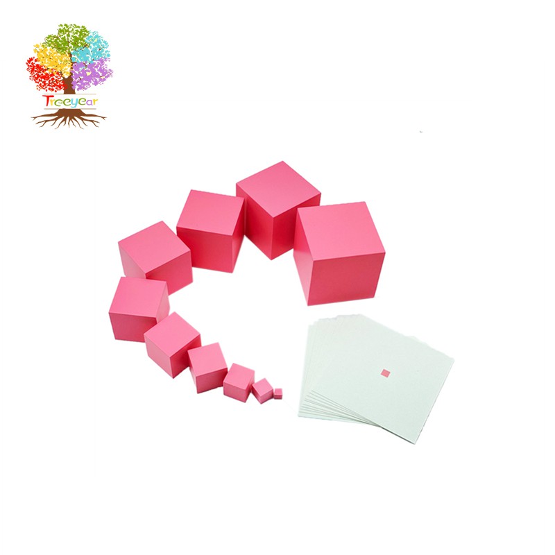 Montessori International Edition Pink Red Tower Sensory โรงเรียนอนุบาล Montessori ปฐมวัยอุปกรณ์การเรียนการสอนของเล่นเด็กทารก