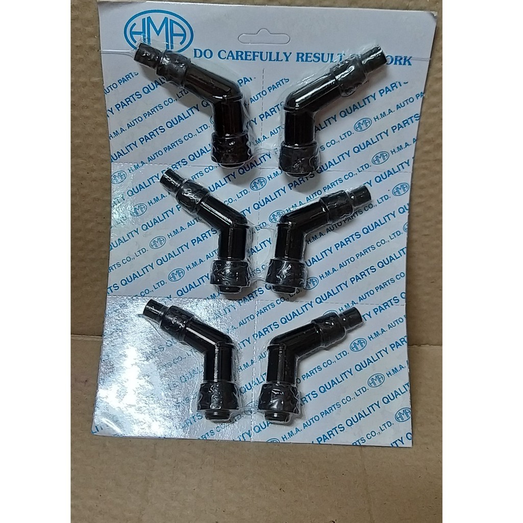 ปลั๊กหัวเทียนชุด (ดำ) รุ่น WAVE 100S, WAVE 110 # งอ 45 องศา # ขายเป็นชิ้น # HMA BRAND # 3560-055-ZBL