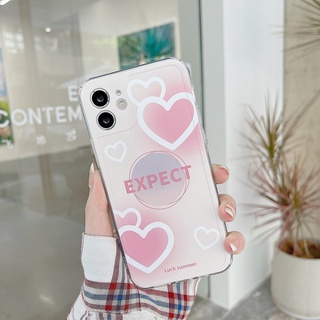 เคสป้องกันโทรศัพท์มือถือ แบบนิ่ม ลายหัวใจ สําหรับ iPhone 12mini 678plus xs xr 11promax