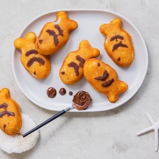 ขนมปังเกาหลี พุงออปัง 174g 6 ชิ้น เค้กเกาหลี เค้กสอดไส้ครีมช็อคโกแลต 붕어빵 ขนมปลา