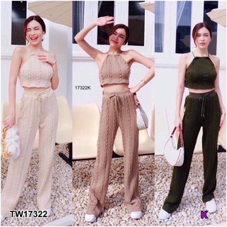 TW17322 set 2ชิ้น เสื้อครอปสายเดี่ยว