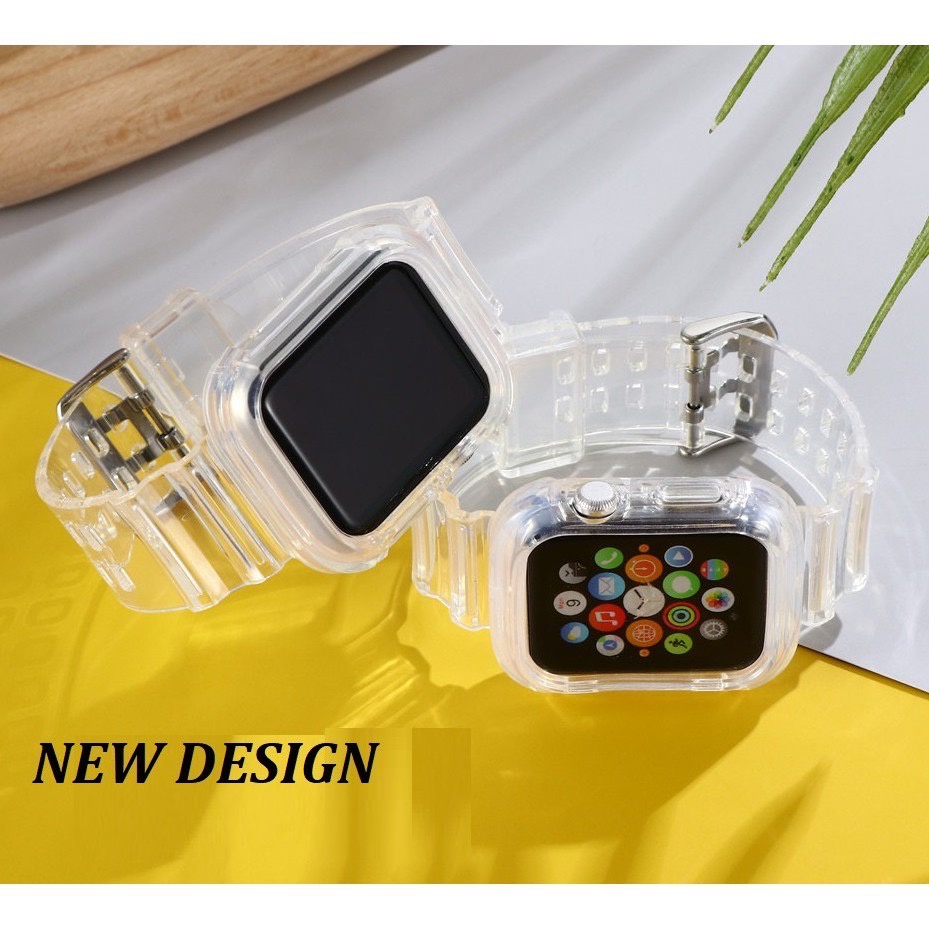 สายนาฬิกาข้อมือ ซิลิโคนนิ่ม สีใส สําหรับ for Apple watch iwatch series 6 SE 5 4 3 2 1 ขนาด 38 มม. 40 มม. 42 มม. 44 มม.