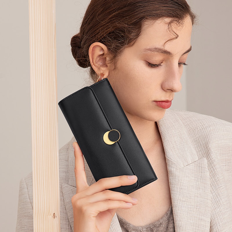 Women Long Wallets Purses Luxury Round Shape Wallets For Ladies Girl Money Pocket Card Holder Female