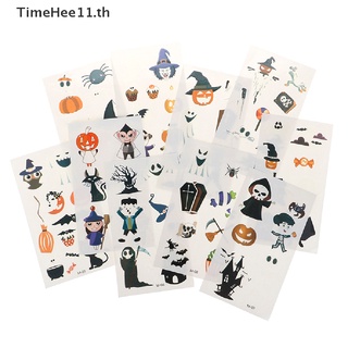 【TimeHee11】สติกเกอร์รอยสักเรืองแสง ลายแม่มด ฮาโลวีน 10 แผ่น