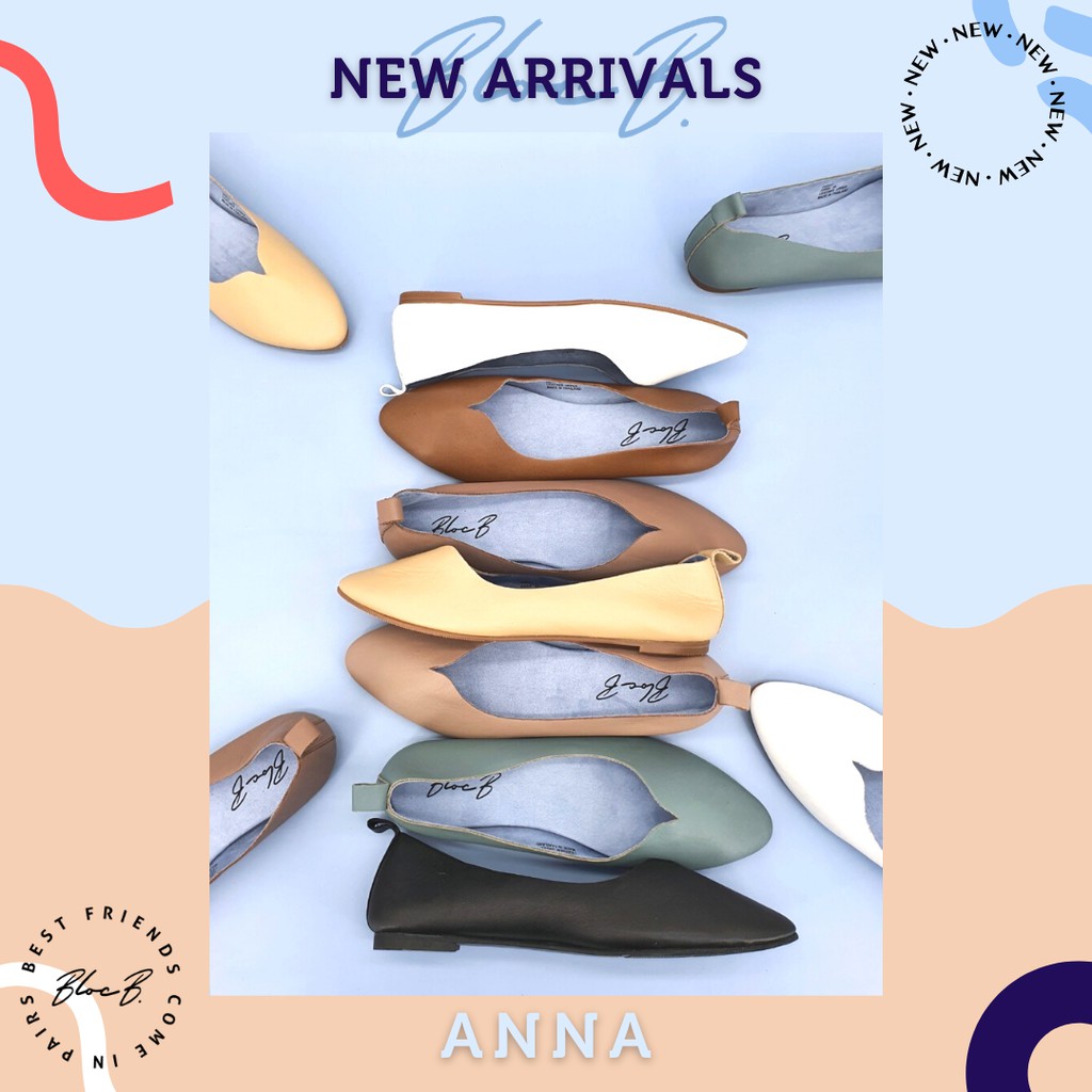 [พร้อมส่ง] มาใหม่!! Bloc B. Anna - รองเท้าหนังวัว Italian Calfskin รองเท้าคู่ใจ ดูแลง่าย 7 สี ใส่ได้