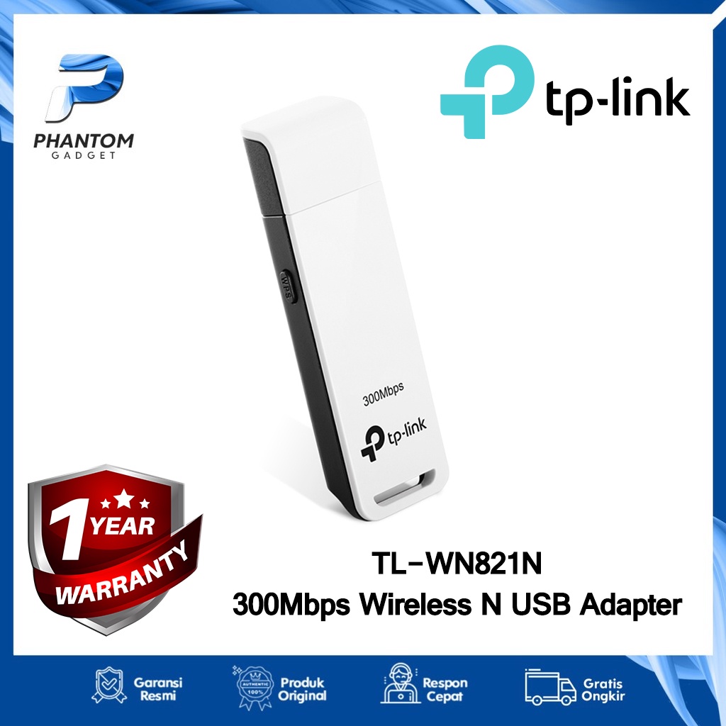 Tp-Link TL-WN821N 300Mbps Wireless N อะแดปเตอร์ USB WN821N ต้นฉบับของแท้