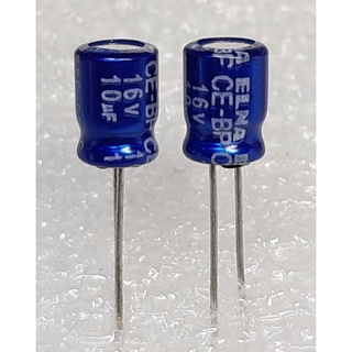 Elna CE-BP 10uf 16v capacitor bipolar ตัวเก็บประจุ คาปาซิเตอร์ bp ไบโพลาร์ ไบโพล่า ไม่มีขั้ว