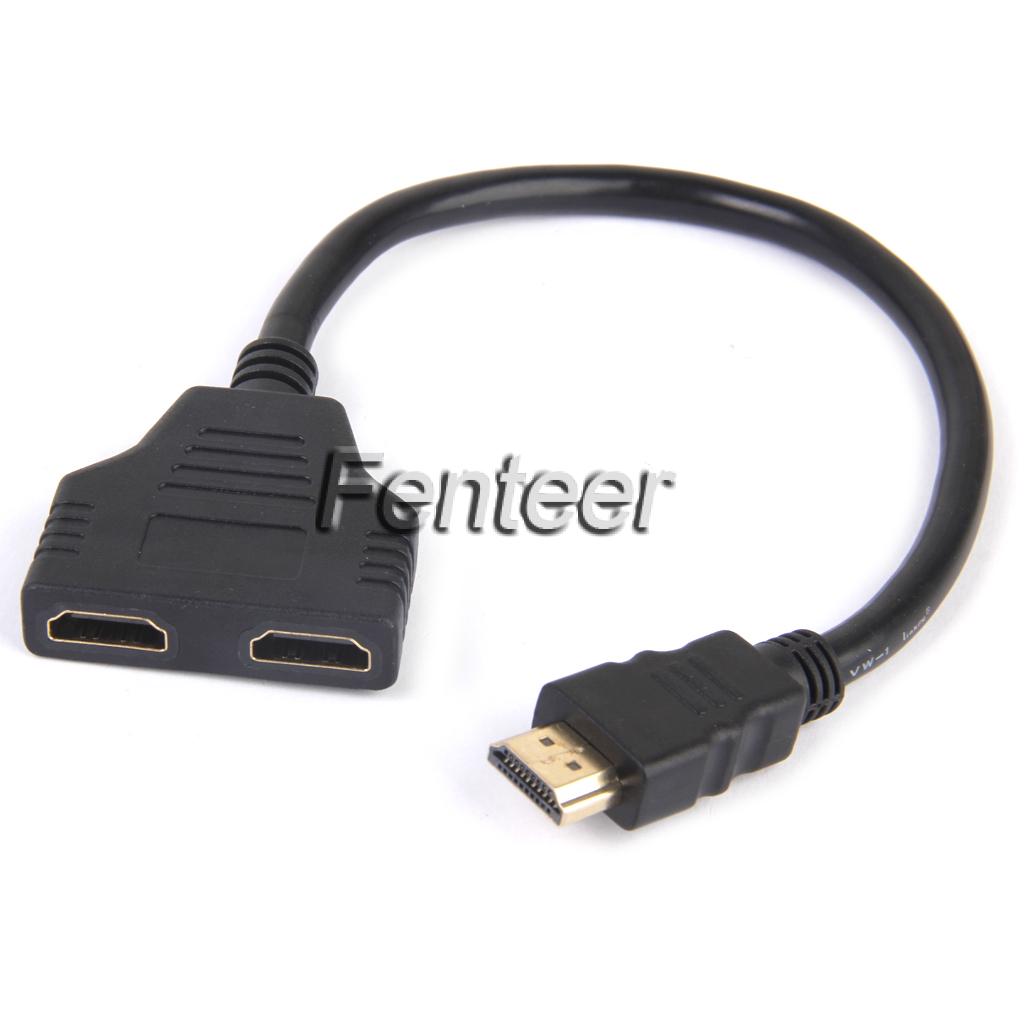 อะแดปเตอร์แปลง 1080 P HDMI Port Male to 2 Female 1 In 2 Out Splitter