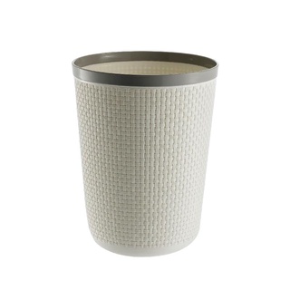 ถังขยะกลมลายสาน รุ่น HH-203 ความจุ 5 ลิตร สีครีม ถังขยะ Round Trash Can Weave Pattern, Model HH-203, Capacity 5 Liters,