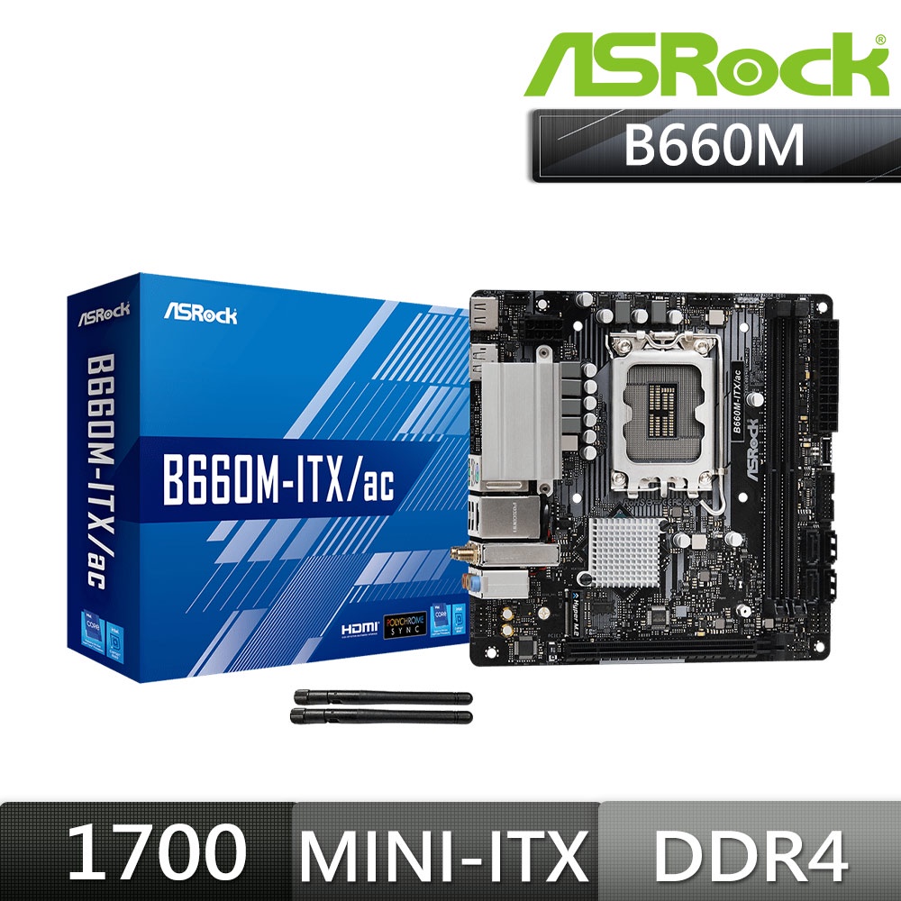 MAINBOARD (เมนบอร์ด) 1700 ASRock B660M-ITX/AC (DDR4) ประกัน 3 ปี