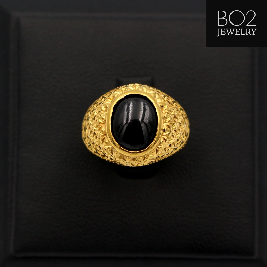แหวนทองแท้ หลุดจำนำ size 55 แหวนนิล ทองคำแท้ 18k ทรงมอญฉลุดอกพิกุล