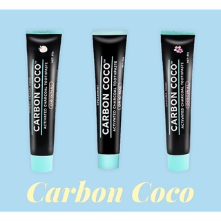 Carbon Coco ออสเตรเลียนำเข้ากะลามะพร้าวแท้ถ่านกัมมันต์ยาสีฟันรสมิ้นท์ไวท์เ 80gr