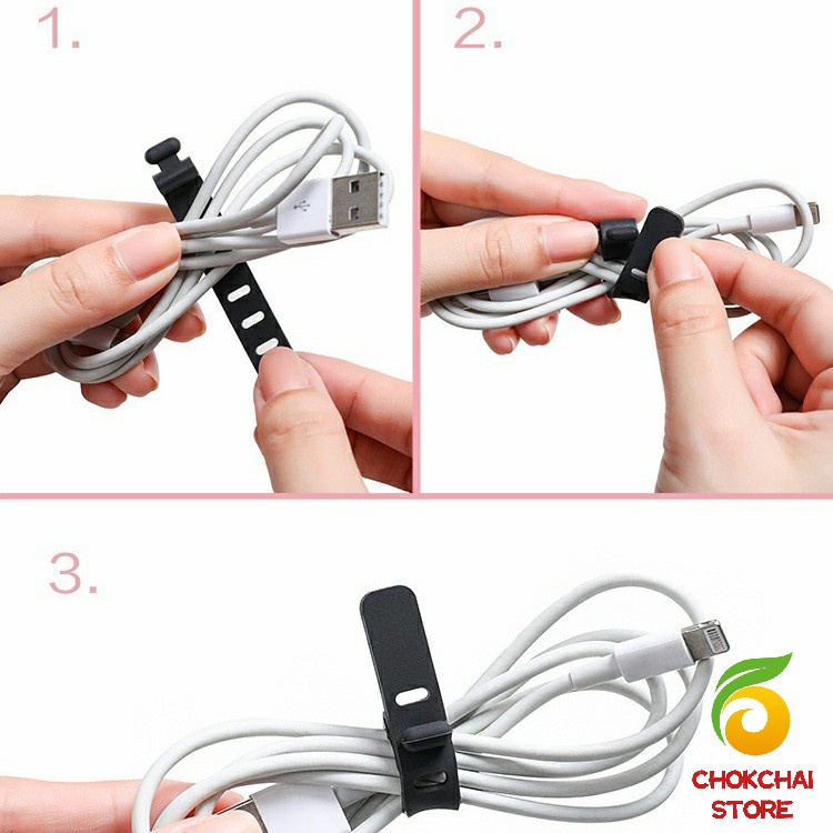 Chok สายรัดซิลิโคน อุปกรณ์สำหรับรัดสายหูฟัง  ที่เก็บสายดาต้า silicone cable winder