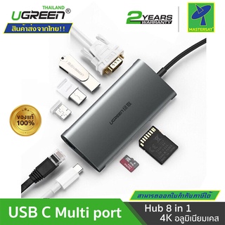 Mastersat UGREEN ของแท้ 100% รุ่น 50539 USB C HUB VGA Type C 3-Port USB 3.0 มัลติพอร์ต 8 ใน 1 รองรับโน๊ตบุ๊ค Macbook