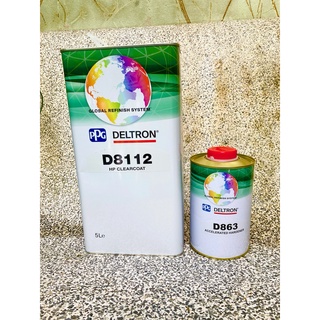 PPG Deltron 1. Clearcoat D8112 เเลคเกอร์ 2K ขนาด 5L 2. Accelerated Hardener D863 ตัวเร่งเเห้งเร็ว ขนาด 1L