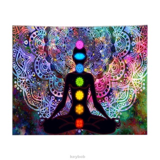 พรมแขวนผนัง ทรงสี่เหลี่ยมผืนผ้า พิมพ์ลาย Mandala สําหรับทําสมาธิ โยคะ