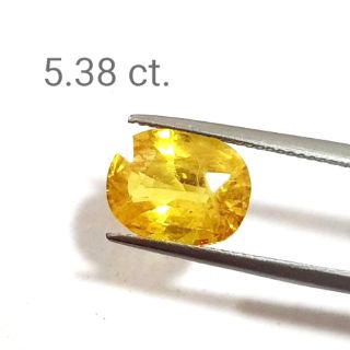 SALE เม็ดสวย พลอยแท้ บุษราคัมจันท์ ไซส์ใหญ่ 5.38 ct.