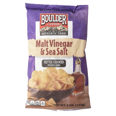 Malt Vinegar & Sea Salt Chips Boulder Canyon 142 g