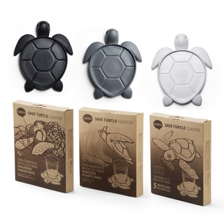 Qualy Design(ควอลี่ ดีไซน์)- Save turtle coaster - จานรองแก้ว เต่า ที่รองแก้วรุ่นเต่าทะเล QL10350