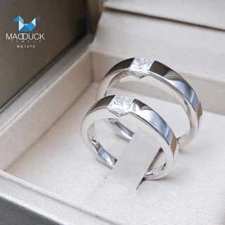 Madduckjewels แหวนเงินแท้ เพชร CZ ชุบโรเดียม RG1475-RG1475