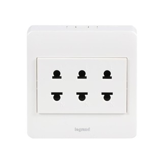 ชุดเต้ารับเดี่ยว 2 ขากลม 3 ช่อง B-TICINO P50402 SET DOUBLE SOCKETS B-TICINO P50402