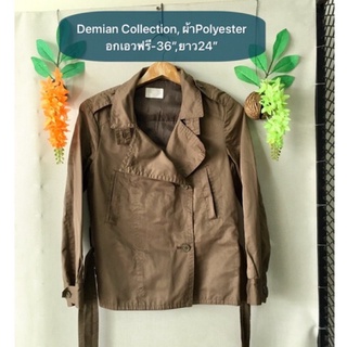 เสื้อแจ็คเก็ต Demian Collection คอเต่า ผ้าPolyesterคล้ายผ้าร่มเนื้อดีนิ่ม ทรงสวย งานค้างสต็อคญี่ปุ่น เคลียร์ขายมือสอง