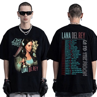 เสื้อผ้าผชเสื้อยืดลําลอง แขนสั้น พิมพ์ลายนักร้อง Lana Del Rey La To The Moon Tour 90s สไตล์วินเทจ ฮิปฮอป สตรีท แฟชั่นฮาร