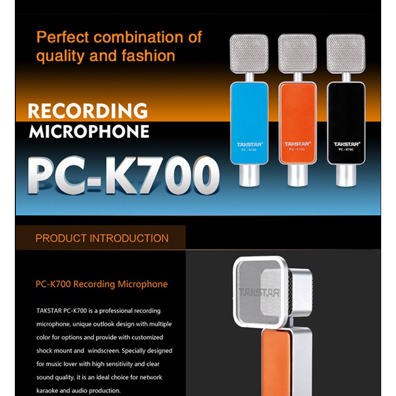 TAKSTAR  ไมโครโฟนRecording PC-K700 (Black)