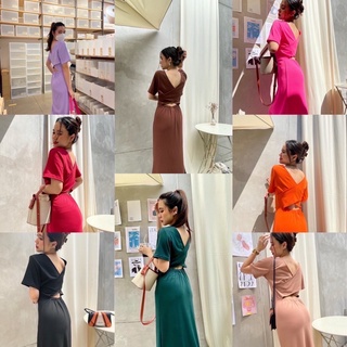 Missseed - Cross Back Dress เดรสคอวี ดีเทลด้านหลังเกร๋ๆ ใส่ได้ทุกวัน มีหลายสีให้เลือก