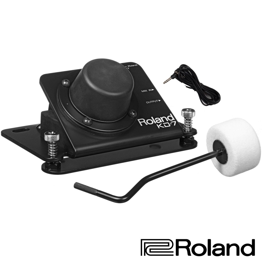 Roland® KD-7 แป้นกระเดื่องกลองไฟฟ้า พร้อมหัวกระเดื่อง &amp; สายเคเบิ้ล (Kick Drum Trigger) ** ประกันศูนย์ 1 ปี **