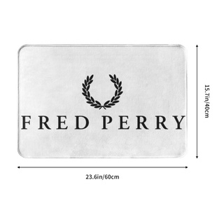 พรมเช็ดเท้า กันลื่น ลายโลโก้ Fred Perry (2) ขนาด 40x60 ซม. สําหรับตกแต่งบ้าน และสวน ทางเข้า และห้องครัว