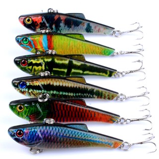 💎♥ 7cm / 6.6g VIB Fishing Lure Taille เหยื่อประดิษฐ์พลาสติกที่มีสีสันสดใส