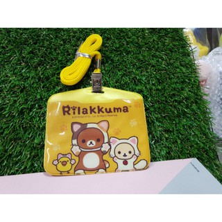 สายคล้องบัตร+เคสใส ลาย San-X Rilakkuma