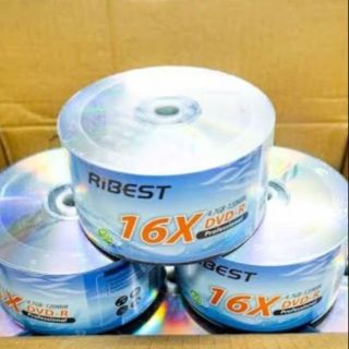 แผ่นดีวีดีบันทึกข้อมูล​ DVDR.Ribest 4.7GB 16X 1แพ็ค/50​ แผ่น