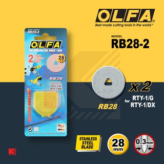 ใบคัตเตอร์ OLFA รุ่น RB28-2 แบบตัดขาด (ใช้กับรุ่น RTY-1/G)