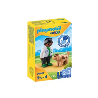 Playmobil 70407 Vet with Dog แอ็คชั่นฟิกเกอร์ 123 สัตวแพทย์กับสุนัข