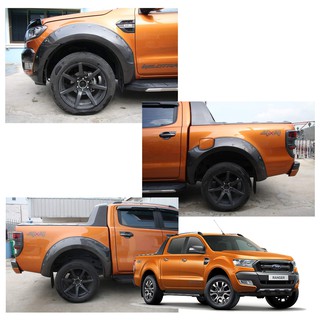 คิ้วล้อหมุดใหญ่ รุ่น 4ประตู 9นิ้ว สีเทาไวแทค Ford Ranger T7 Double Cab Wildtrak XLT 4x2 4x4 ปี 2015-2018