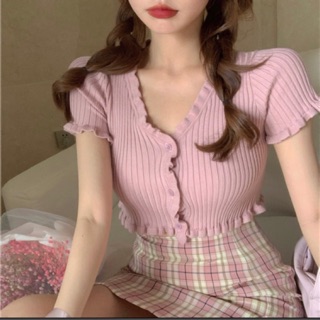 (PRE) ชุดเซทไหมพรม+กระโปรงลายสก็อต (ซื้อแยกได้ค่า)💖 LadiesLove.Shop
