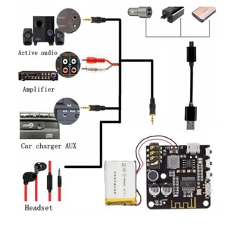 VHM-314 บอร์ดโมดูลตัวรับสัญญาณบลูทูธ 5.0 ถอดรหัสไร้สาย สำหรับ mp3 สเตอริโอ รองรับรีโมท