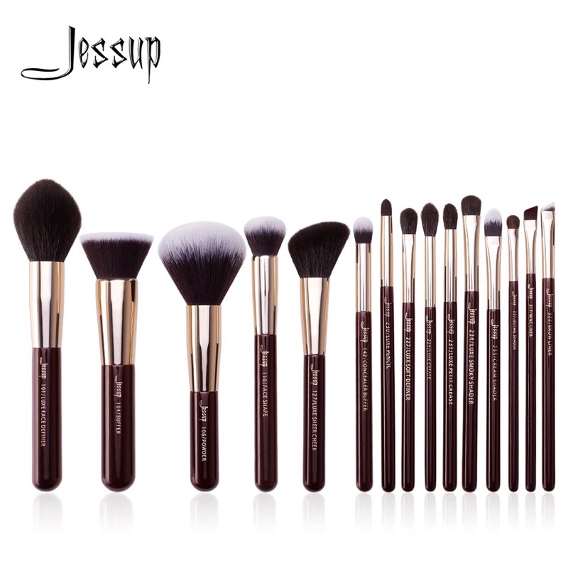 T283 Jessup 15Pcs Zinfandel Essential Brushes Set