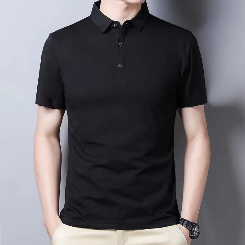 เสื้อโปโล เสื้อโปโลผู้ชายผ้าคอตตอนไซส์M-XLเสื้อเชิ้ตโปโลคอปกสีพื้นสไตล์